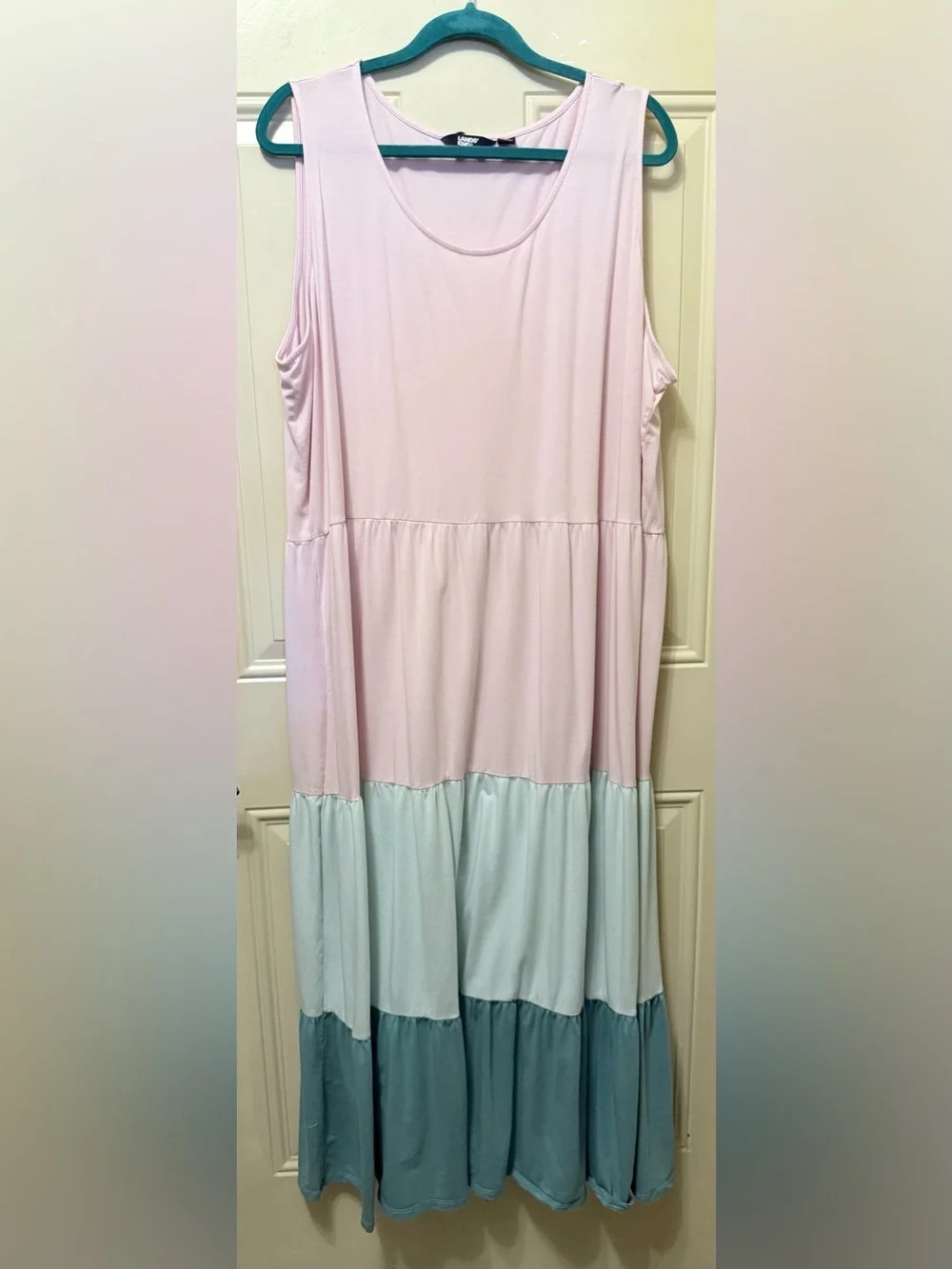 Land’s End Pastel Tiered Sleeveless Maxi Dress - Picture 1 of 4